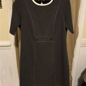 Tommy Hilfiger Charcoal Mini Dress with Contrast Neckline